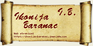 Ikonija Baranac vizit kartica